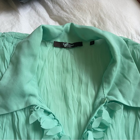 Y2K green ruffle blouse - Picture 5 of 5